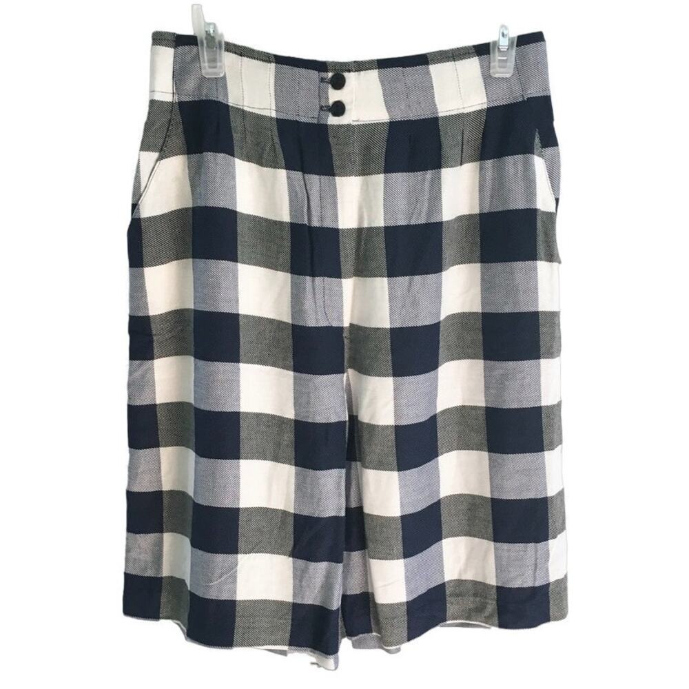 NWT VTG KATHRYN DEENE Ribcage Rise Buffalo Plaid Gaucho Shorts  SZ 10
